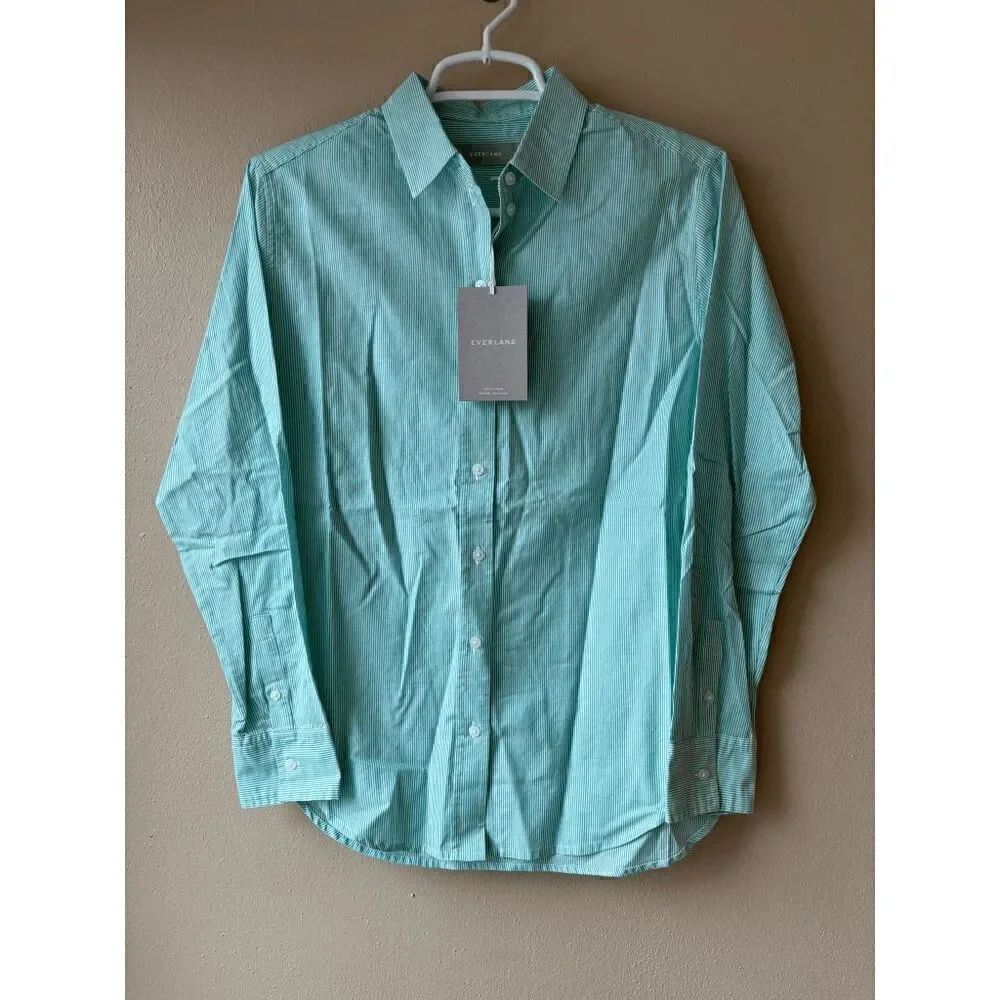 Everlane the Silky Cotton Relaxed Shirt in Jade